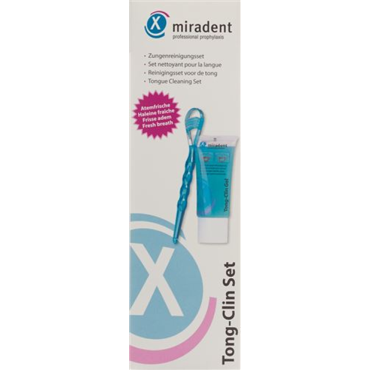 Miradent Tong-Clin rinkinys 50ml + gelinis liežuvio valiklis