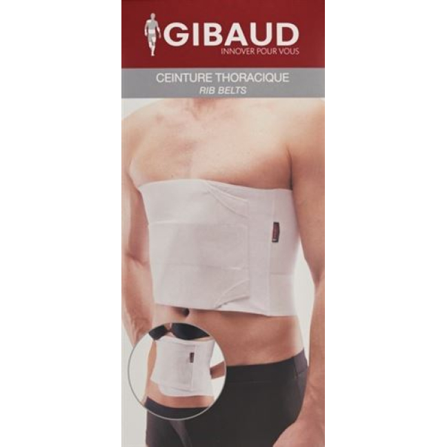 GIBAUD rib belt men size 1 70-100cm white