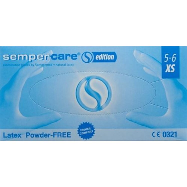 Sempercare Edition pirštinės be latekso pudros XS 100 vnt