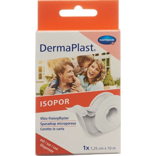 Dermaplast Isopor fixation plaster 1.25cmx10m fleece white Disp