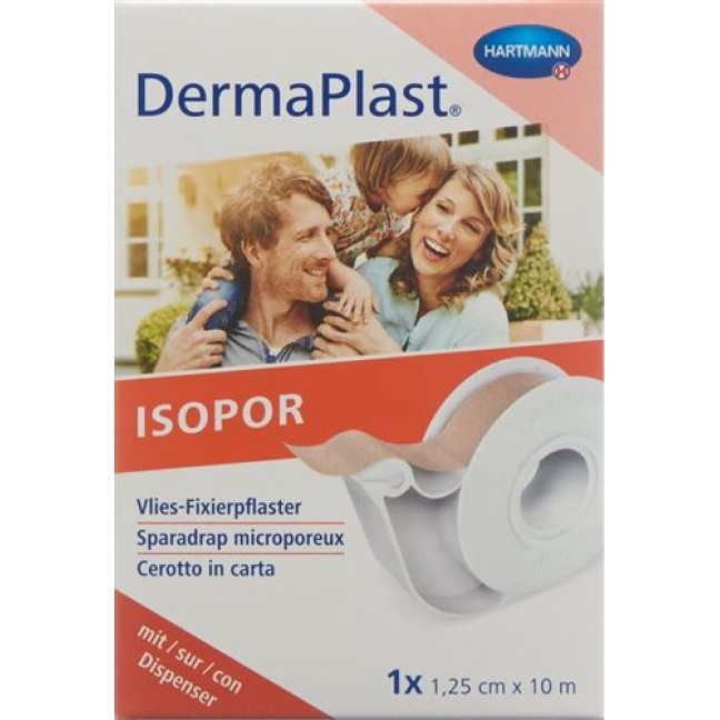 لصقة تثبيت Dermaplast Isopor مقاس 1.25 سم × 10 م لون الجلد ديس