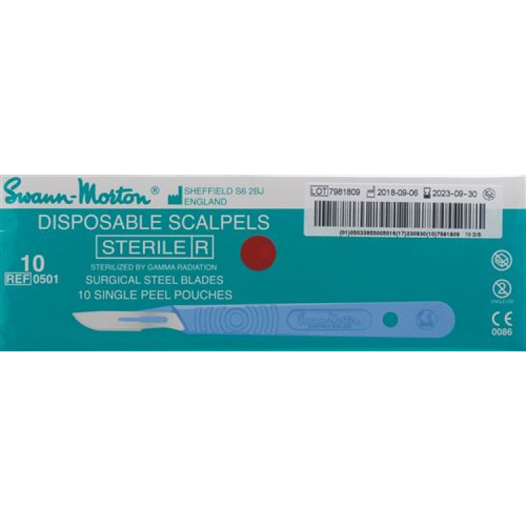 SWANN MORTON scalpel 1x steriel Nee 10 10 st