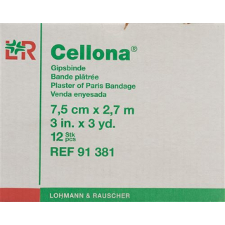 Cellona գիպսային վիրակապ 2,75մx7,5սմ նուրբ յուղալի 12 հատ