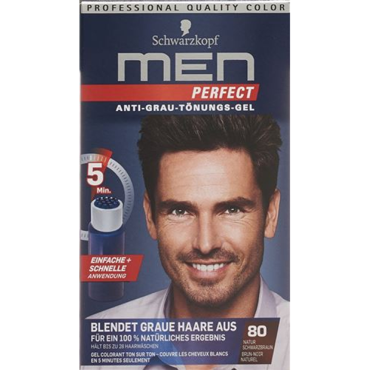 MEN PERFECT tint 80 naravna črno-rjava