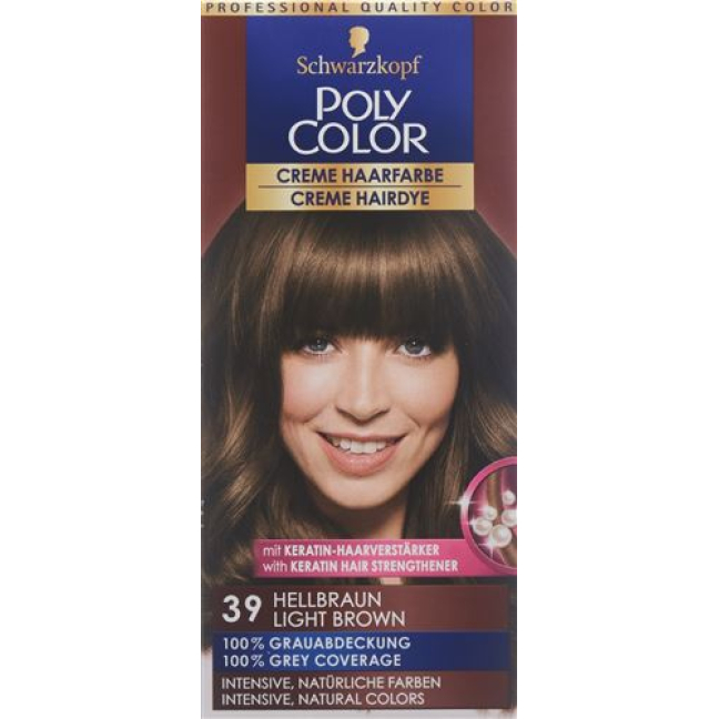 POLYCOLOR krémová barva na vlasy 39 světle hnědá