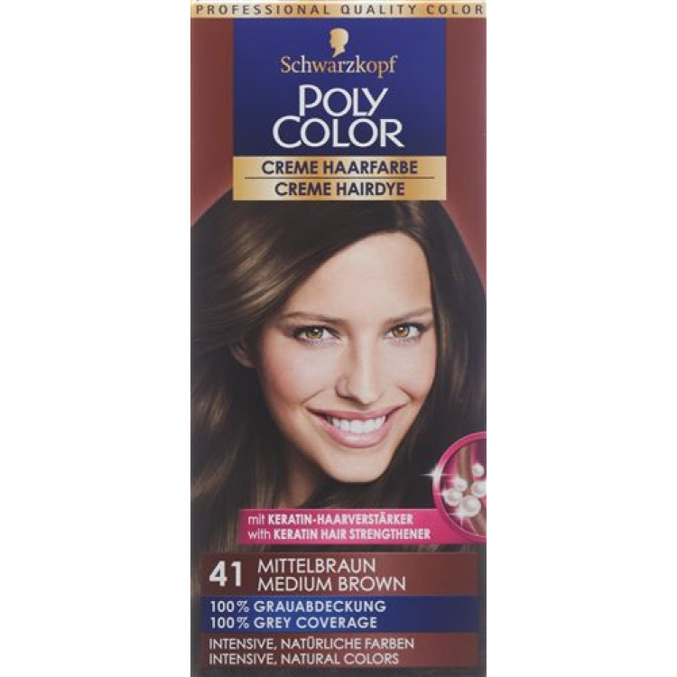 POLYCOLOR creme cor de cabelo 41 castanho médio