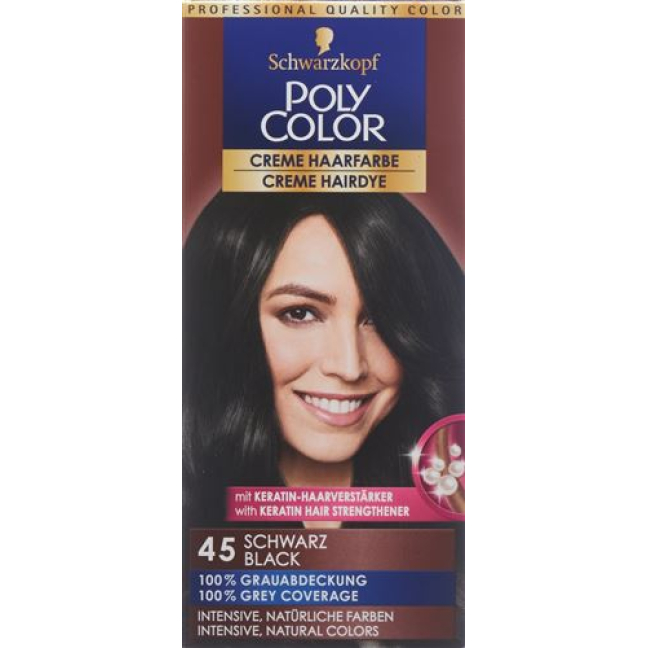 POLYCOLOR crème coloration cheveux 45 noir