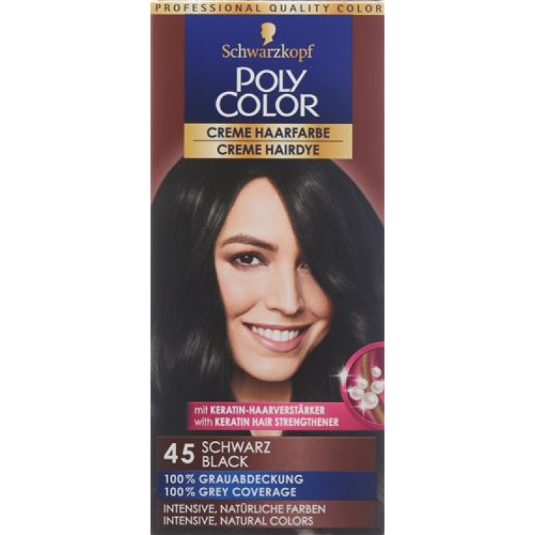 POLYCOLOR krem ​​saç rəngi 45 qara