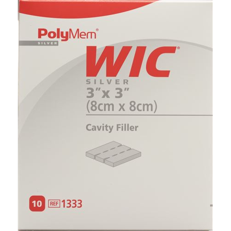 PolyMem WIC Silver polnilo za rane 8x8cm sterilno 10 kos