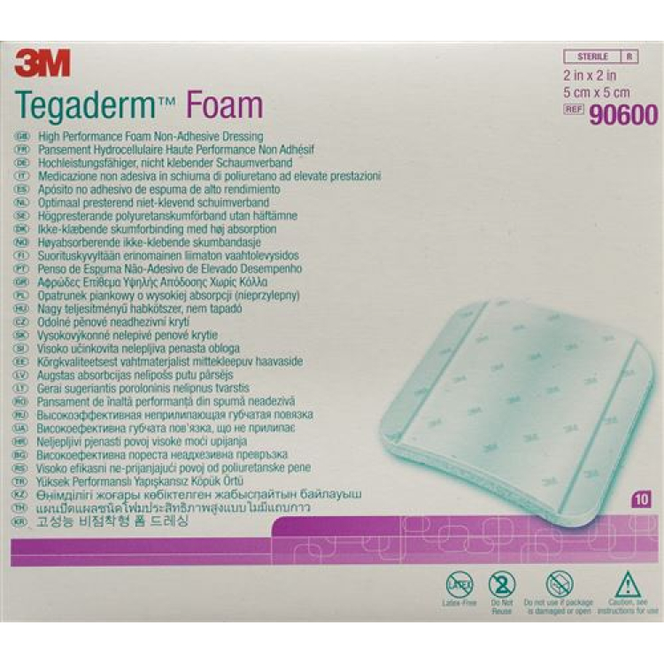 3M テガダームフォーム 5.1x5.1cm 非粘着性 10個