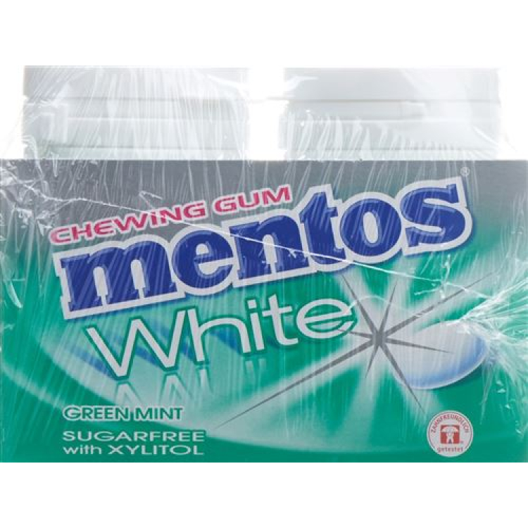 Mentos Gum Hvit Grønn Mint 6 x 75 g