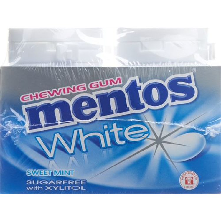 Mentos Gum Putih Pudina Manis 6 x 75 g