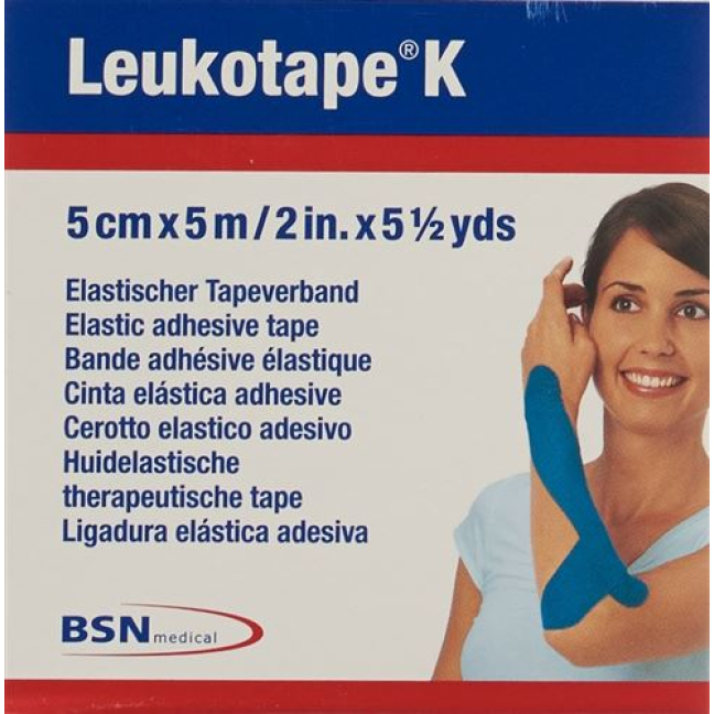 Ligante pavimentación Leukotape 5mx5cm azul