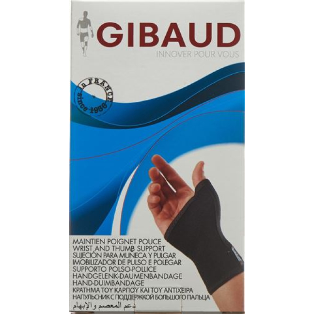 GIBAUD Wrist Thumb Supporter anatomically Gr3 18-19cm - Beeovita