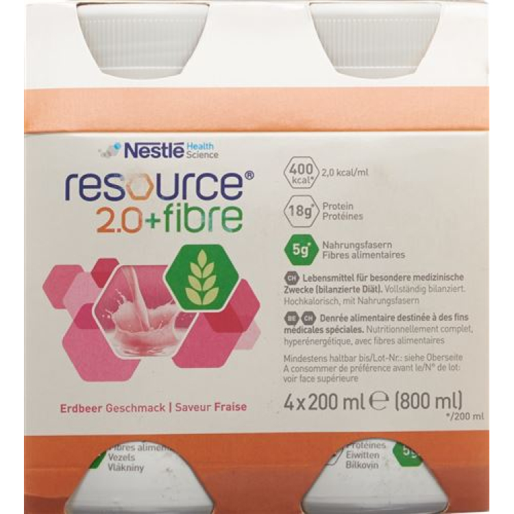 Resurs 2.0 Fiber Strawberry 4 x 200 ml