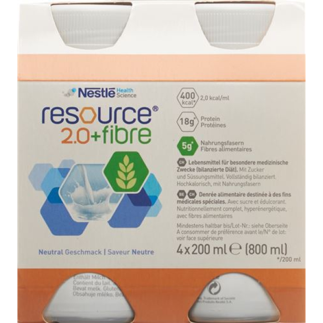 Resource 2.0 Fiber Neutral 4 x 200 ml