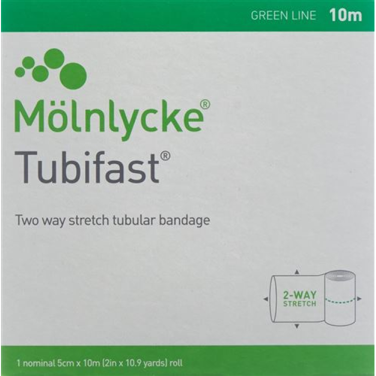 Tubifast slangverband 5cmx10m groen