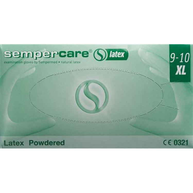 Sempercare Gloves Latex XL припудрені нестерильні 90 шт