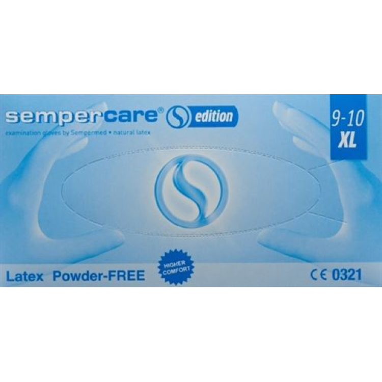 Sempercare Edition pirštinės be latekso pudros XL 90 vnt