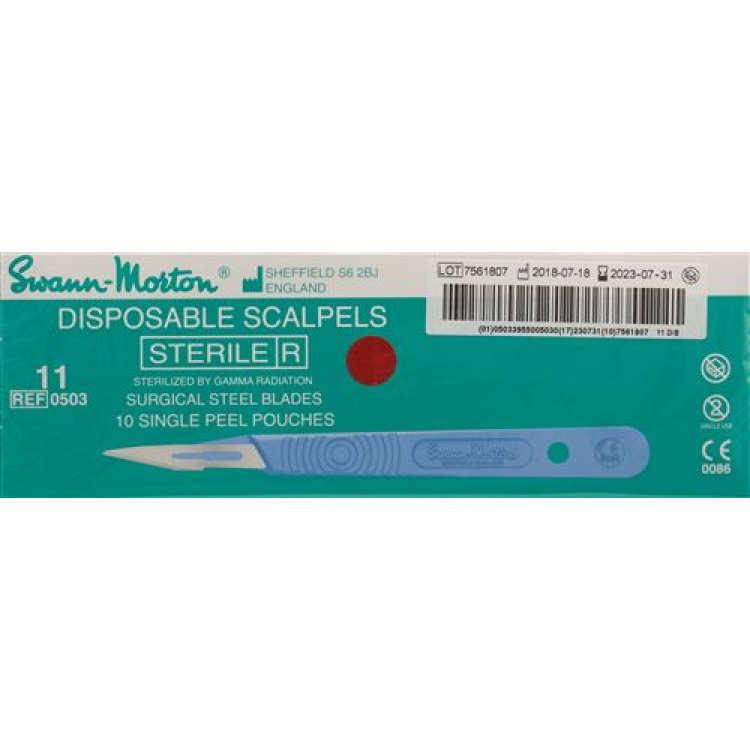 SWANN MORTON scalpel 1x sterile No 11 10 pcs