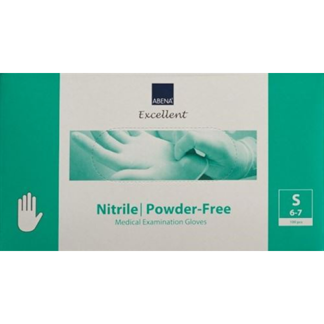 ABENA Examination Gloves Nitrile powder free S white 100 pcs