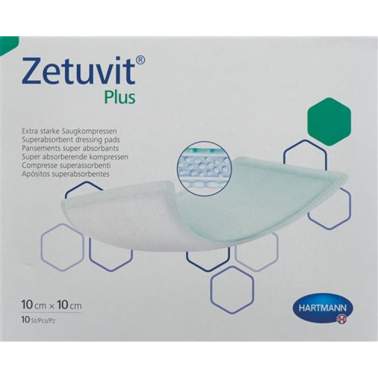 Zetuvit Plus sugėrimo asociacija 10x10cm 10 vnt