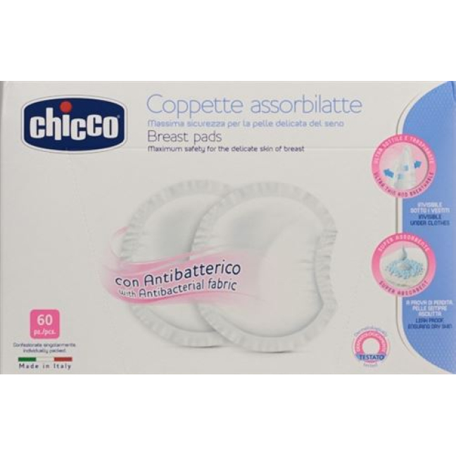 Chicco nursing pads light and safe antibacterial 60 pcs