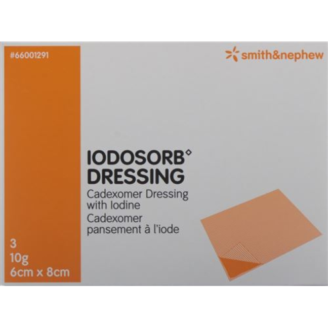 Iodosorb Dressing 10 ក្រាម 6x8 សង់ទីម៉ែត្រ 3 ភី