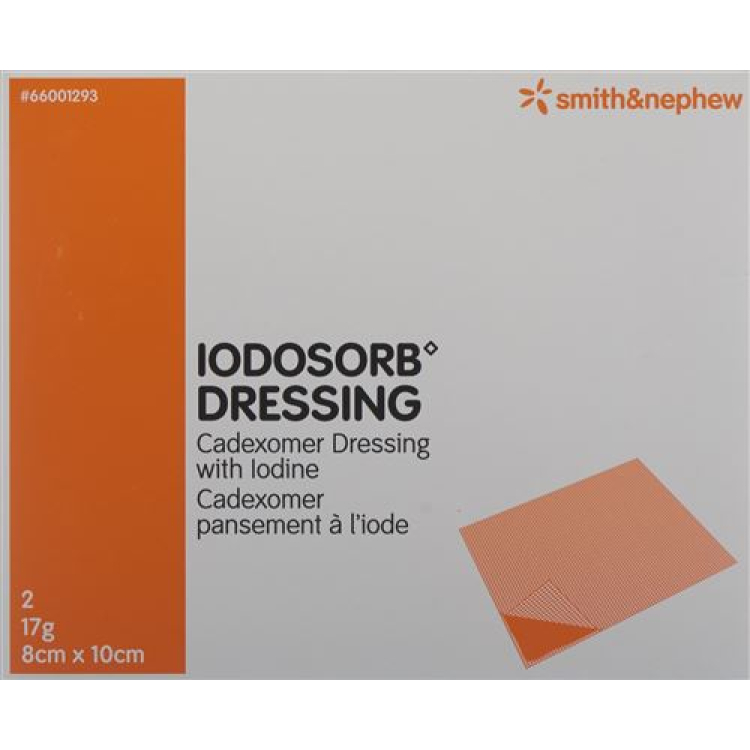 Iodosorb-sidos 17 g 8x10cm 2 kpl