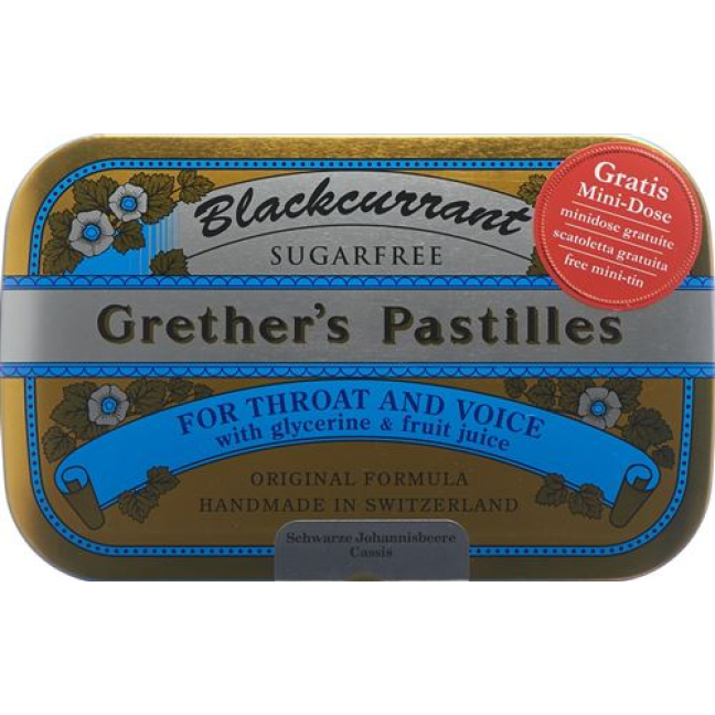 Grethers Svartvinbärspastiller utan socker Ds 440 g
