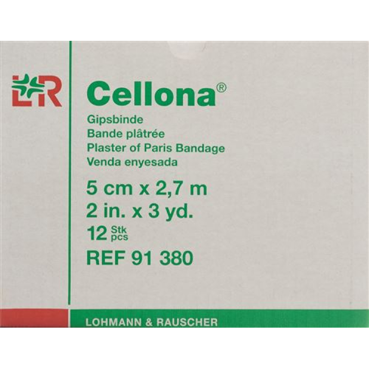 Pembalut plaster cellona 2.75mx5cm berkrim halus 12 pcs