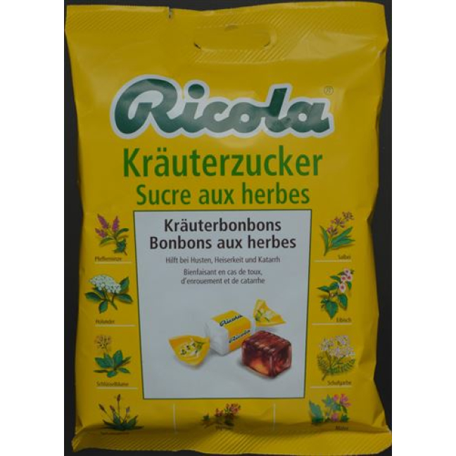Ricola Kräuterzucker Kräuterbonbons պայուսակ 83 գ