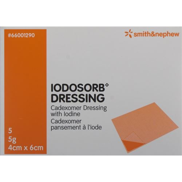 Iodosorb டிரஸ்ஸிங் 5 கிராம் 4x6cm 5 பிசிக்கள்