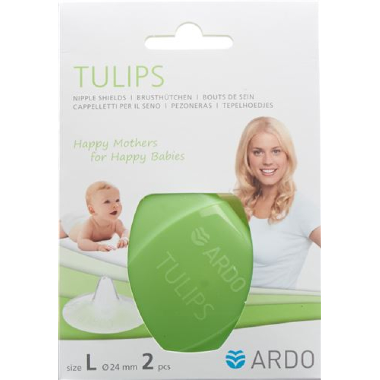 Ardo TULIPS Brusthütchen L silikonoppbevaringsboks 2 stk