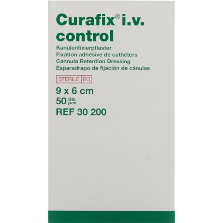 Curafix i.v. կոնտրոլ transp cannula fixation bandage 9x6cm 50 հատ