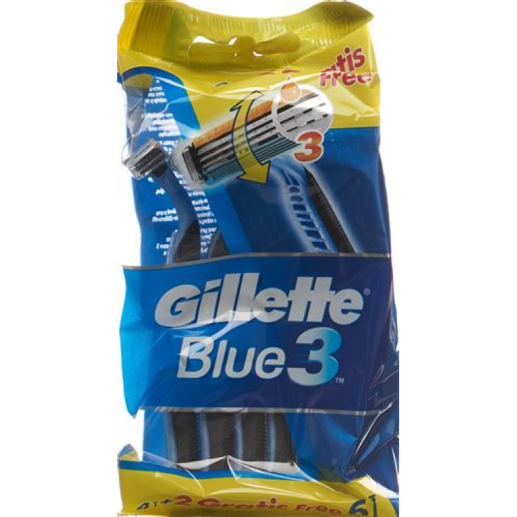 Gillette Blue III jednorazové holiace strojčeky 4 + 2 6 ks