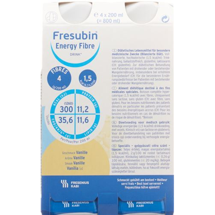 Fresubin Energy Fiber DRINK Ваниль 4 бөтелке 200 мл