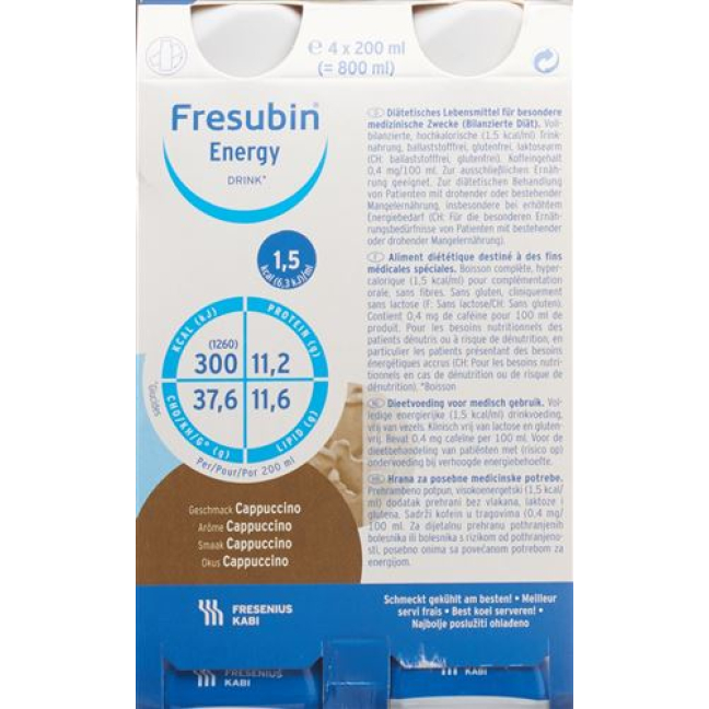 Fresubin Energy DRINK קפוצ'ינו 4 Fl 200 מ"ל
