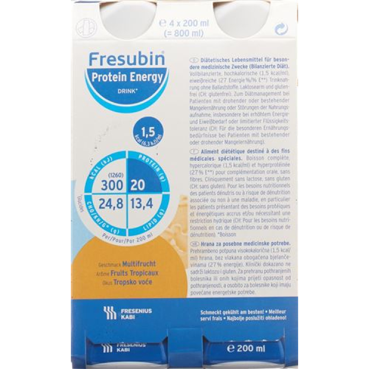 Fresubin Protein Energy DRINK Tropsko voće 4 x 200 ml