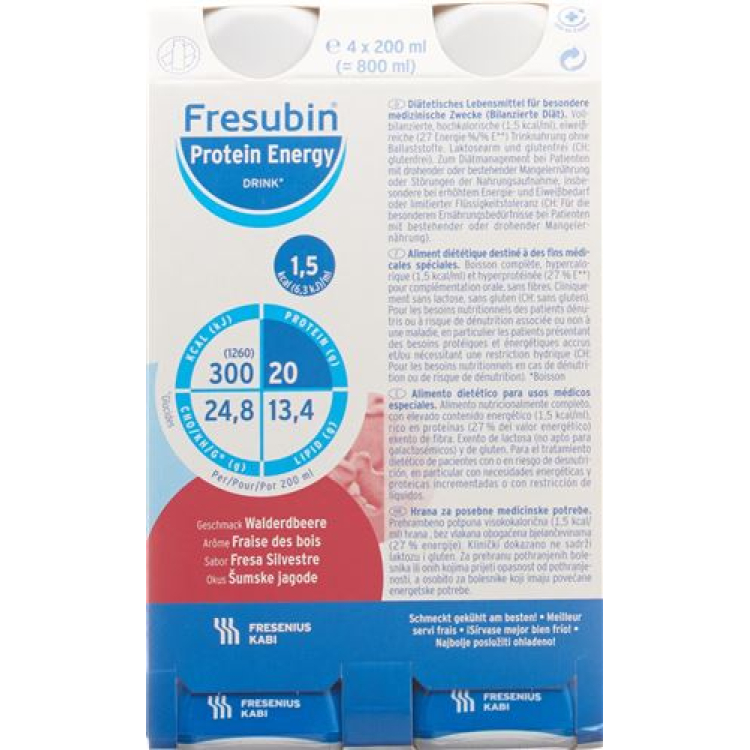 Fresubin Protein Energy DRINK gozdne jagode 4 stekleničke 200 ml