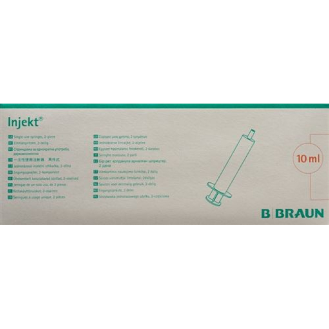 B. Braun Inject seringue 10 ml Luer excentrique en deux parties 100 pcs