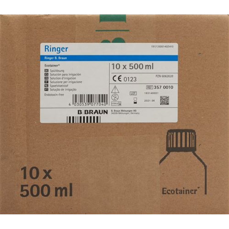 Ringer B. Braun spoelmiddel 500ml Ecotainer 10 st