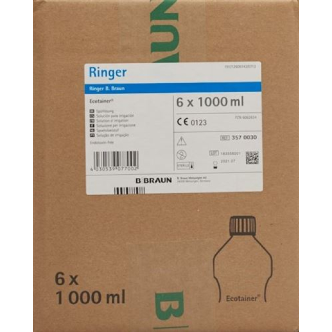Ringer B. Braun flushing solution 1000ml Ecotainer 6 pcs