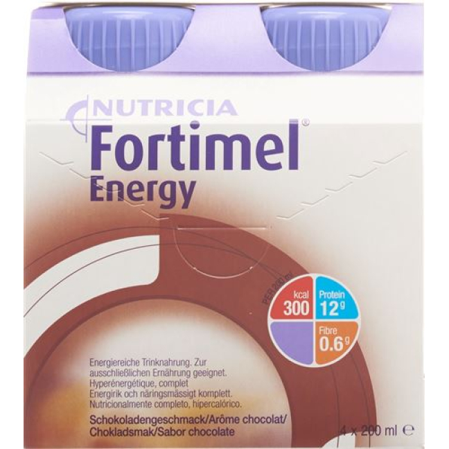 Fortimel Energy Chocolate 4 flasker 200 ml