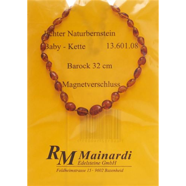 MAINARDI doğal amber 32cm Barok Magnetverschl