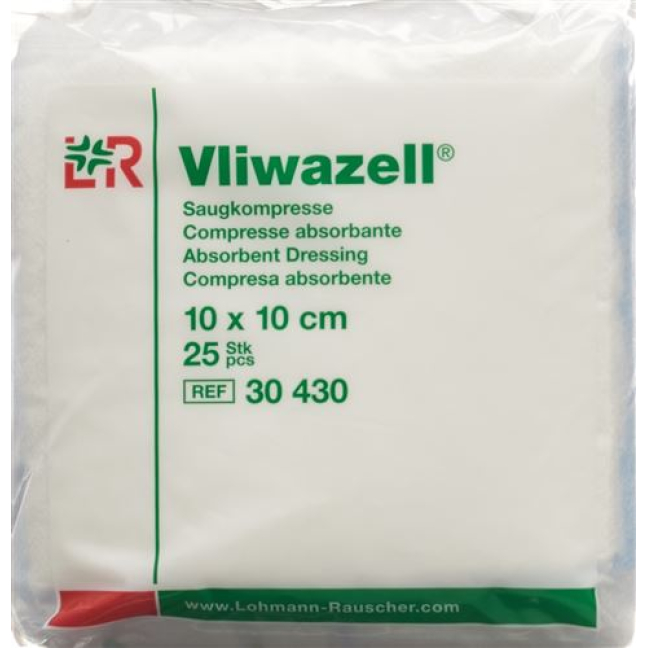 Vliwazell absorbent compress 10x10cm 25 pcs