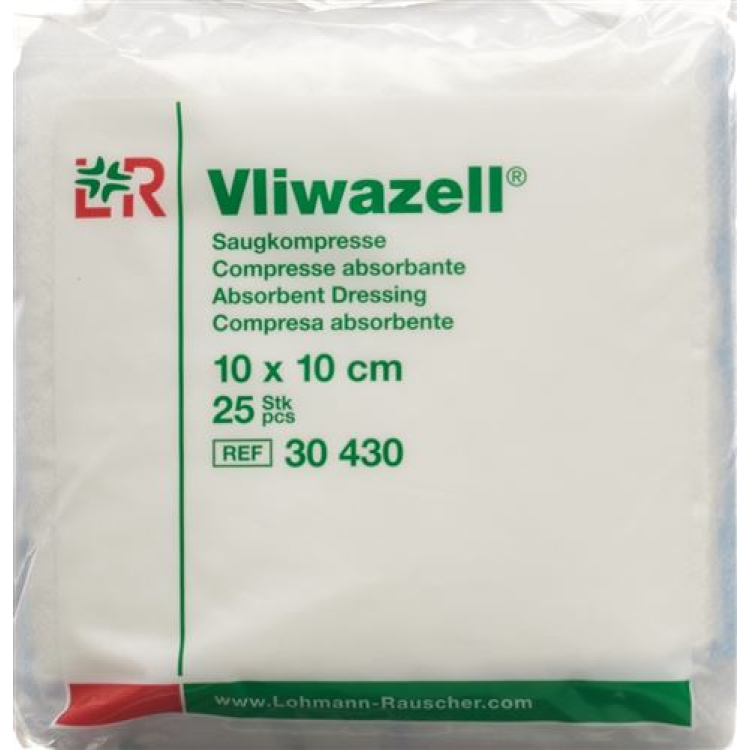 Vliwazell emici kompres 10x10cm 25 adet