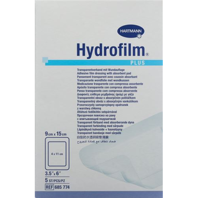 Hydrofilm PLUS vanntett bandasje 9x15cm steril 5 stk
