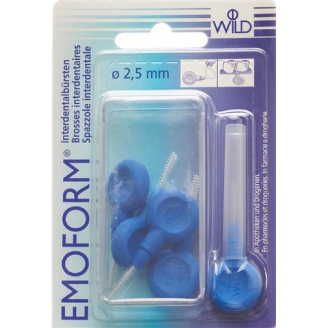 Sikat interdental EMOFORM 2.5mm biru tua 5 pcs