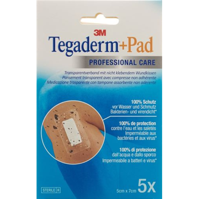 3M Tegaderm+Pad 5x7cm wound pad 2.5x4cm 5 pcs